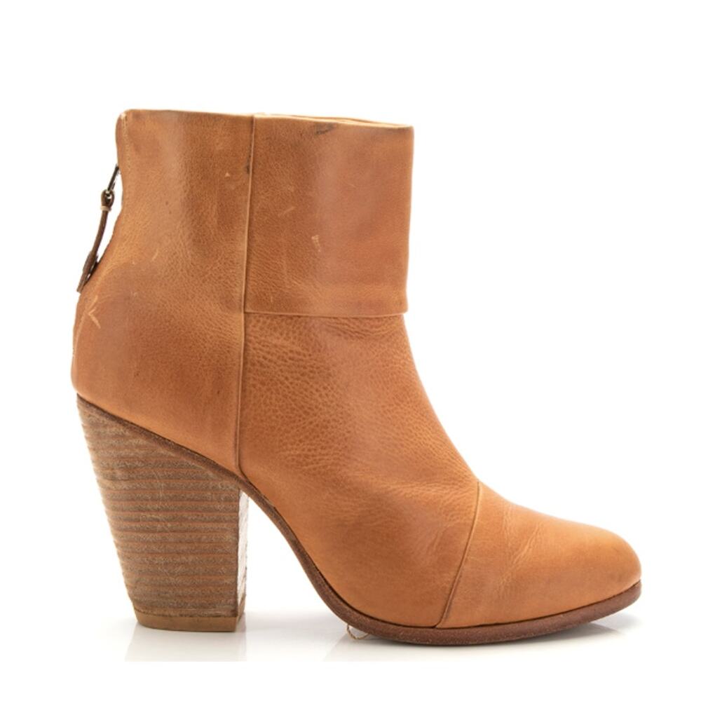 RAG & BONE Newbury Leather Bootie in Cognac Tan Sz. 38.5